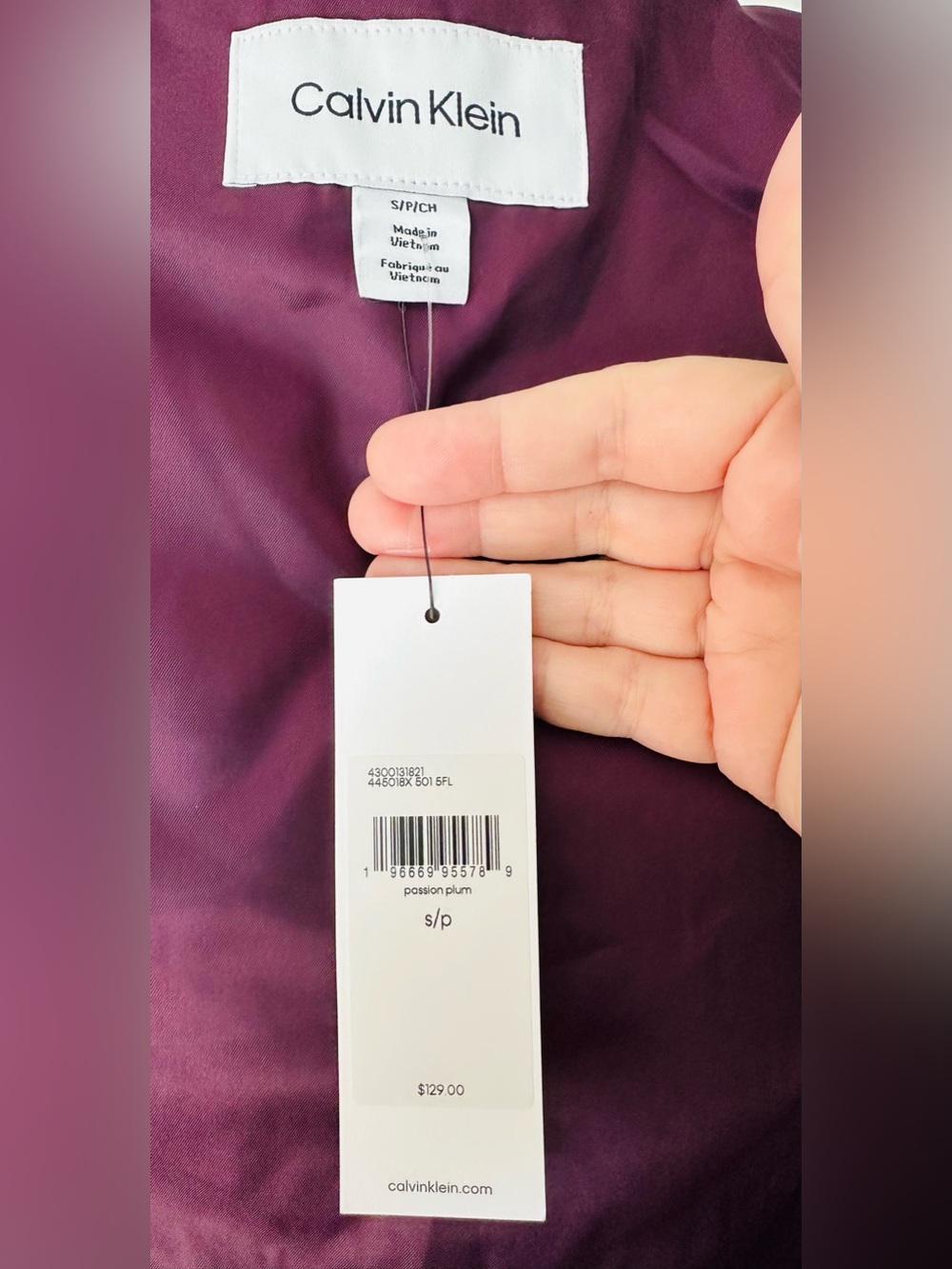Calvin Klein Quilted Puffer Vest in Plum - Picture 6 of 7